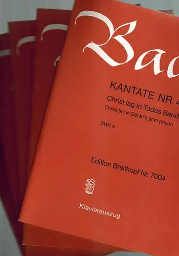 Bach, Johann Sebastian: [Konvolut Kantaten] [1] Kantate Nr. 4. Christ lag in Todes Banden. Christ lay in Death's grim prison. BWV 4. Klavierauszug [von Arno...