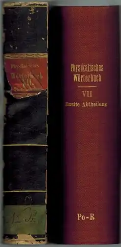 Gehler, Johann Samuel Traugott: Physikalisches Wörterbuch, neu bearbeitet von Brandes. Gmelin. Horner. Muncke. Pfaff. Siebenter Band. Erste Abtheilung. N - Pn. Mit Kupfertafeln I bis...