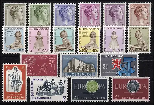 618-636 Luxemburg-Jahrgang 1960 komplett, postfrisch