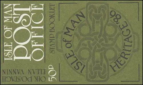 Île de Man Carnets de Marques 10, timbres libres Patrimoine culturel 50 Pence 1986, **