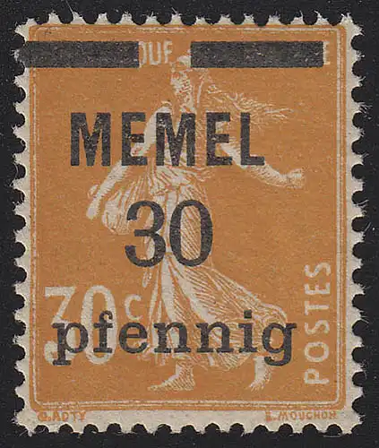 Memel 21x impression normale 30 pp. sur 30 C, papier GC, ** frais de port