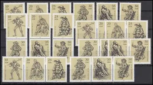 2347-2352 Kupferstiche Museum Berlin 1978, 9 Zusammendrucke + 6 Ezm, Set **