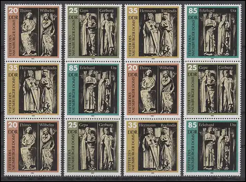 2808-2811 Naumburger Dom, 16 Zusammendrucke + 4 Einzelmarken, Set postfrisch **