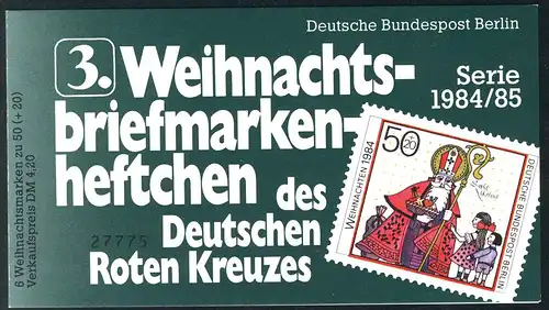 DRK/Weihnachten 1984/85 3. MH 50 Pf, 6x729, postfrisch