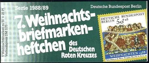 DRK/Weihnachten 1988/89 7. MH Verkündigung der Hirten 50 Pf, 5x829, postfrisch