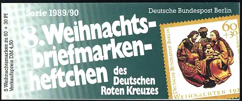 DRK/Weihnachten 1989/90 8. MH Anbetung der Könige 60 Pf, 5x859, postfrisch