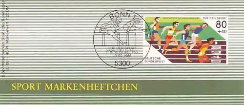 Sport 1986 Kurzstreckenlauf 80 Pf, 6x1269, ESSt Bonn