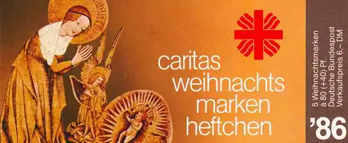 Caritas/Weihnachten 1986 Anbetung des Kindes 80 Pf, 5x1303, postfrisch