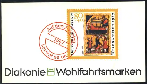 Diakonie/Weihnachten 1987 Geburt Christ 80 Pf, 5x1346, postfrisch