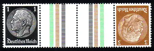 Hindenburg 1934 Zusammendruck KZ 20 1+Z+Z+3 **