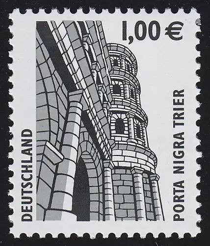 2301 SwK Euro 1,00 Marque unique avec N° UNGERADER en noir au lieu de gris, **