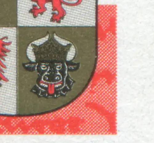 1782 Mecklenburg mit PLF: roter Fleck neben dem Wappen unten rechts, Feld 10 **