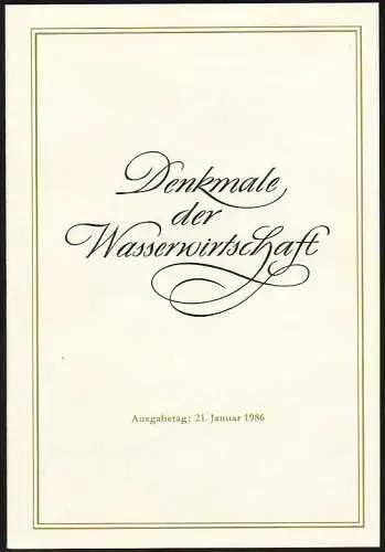 2993-2996 Denkmale Wasserwirtschaft, amtliches ETB 1/1986