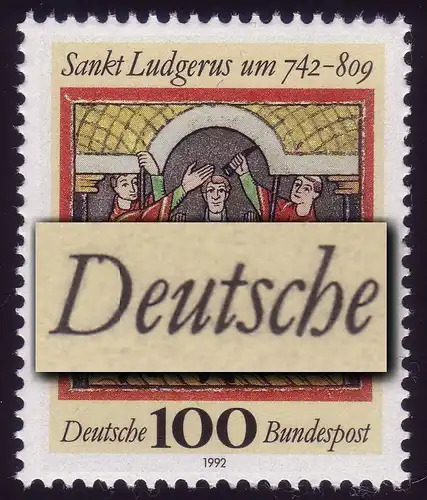 1610 Hl. Ludgerus mit PLF: Akzent am D von DEUTSCHE, Feld 8 **