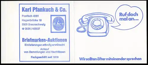 22Ip MH BuS 1980 Buchdruck Variante b - mit Zählbalken ZB, postfrisch **