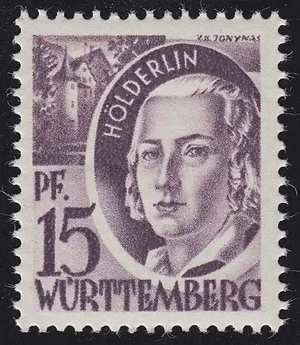 Württemberg 5yvI Freimarke 15 Pf., postfrisch **