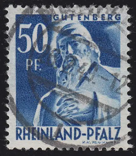 Rheinland-Pfalz 26y Freimarke 50 Pf. gestempelt O