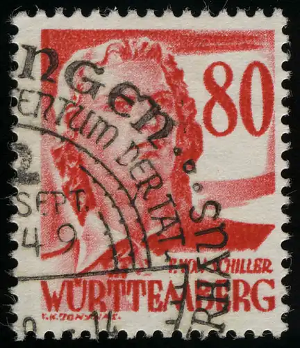 Württemberg 36y Freimarke 80 (Pf.) O gestempelt