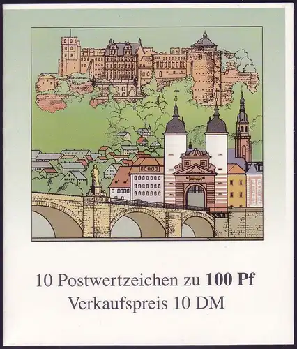 33V MH Heidelberg PLF 1868V Schornstein rouge, Feld 10, ESSt Berlin 18.7.1996