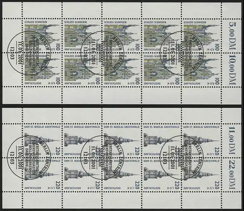 2156-2157 SWK Schwerin & Greifswald - 10er-Bogen-Satz ESSt Berlin