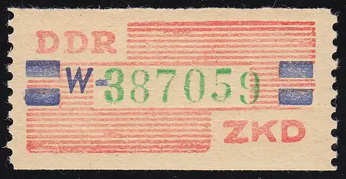 27-W Dienst-B, Billet grün auf zinnober, ** postfrisch