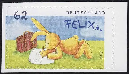 3142 Felix der Hase - Post von Felix 62 Cent, selbstklebend aus FB 46, **