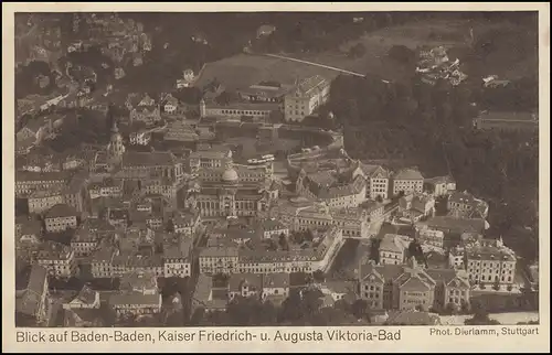 Zeppelin-Luftschiff-PK: Baden-Baden Friedrich- und Viktoria-Bad, ungebraucht