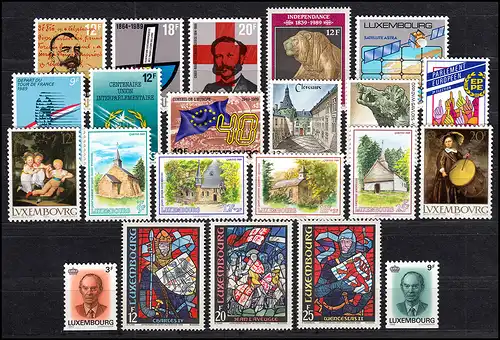 1214-1235 Luxemburg Jahrgang 1989 komplett, postfrisch