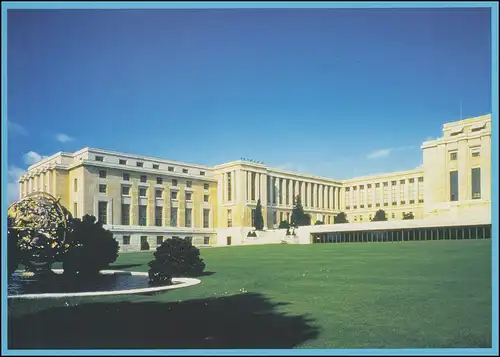 Nations Unies Genève Carte postale P 18 Palais des Nations 1,10+0,10 francs 2004 ET-O 21.9.2004