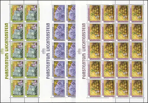 904-906 Ackerfrüchte 1986, 3 Werte, Kleinbogen-Satz ** 