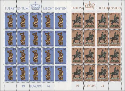 600-601 Europa / CEPT - Skulpturen 1974, Kleinbogen-Satz **