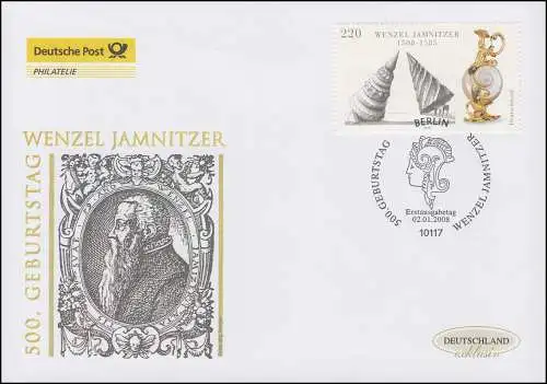 2639 Goldschmied Wenzel Jamnitzer, Schmuck-FDC Deutschland exklusiv