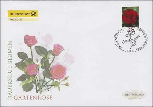 2675 Gartenrose 55 Cent 2008 - sk / Rolle, Schmuck-FDC Deutschland exklusiv