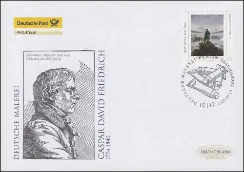 2840 Deutsche Malerei - Caspar David Friedrich, Schmuck-FDC Deutschland exklusiv