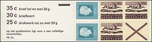 Markenheftchen 13 Juliane und Landschaften 1972 und PB12a, mit Zählbalken **