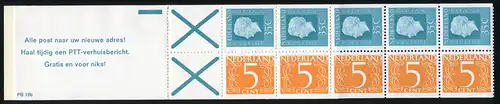 Markenheftchen 19 Königin Juliane und Ziffer 1975 und PB 19b, mit Zählbalken **