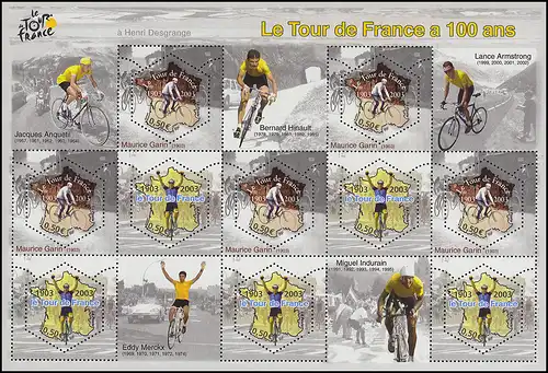 3724-3725 Jubiläum 100 Jahre Tour de France - Kleinbogen **