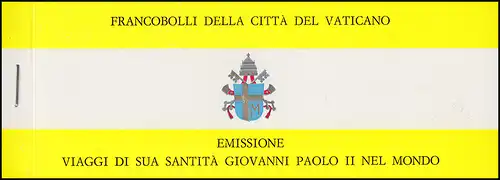 Vatikan-Markenheftchen 0-1 Die Weltreisen von Papst Johannes Paul II, **