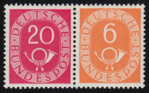 W3 Zusammendruck Posthorn, postfrisch ** / MNH