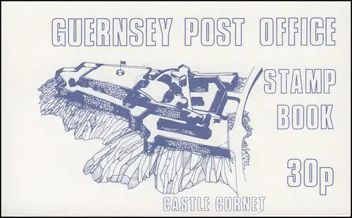 Guernsey Markenheftchen 8 Münzen Heftchenblatt 8 Castle Cornet blau 1980, **
