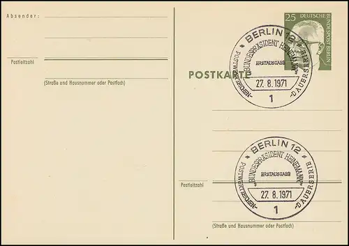 P 82 - Heinemann 25 Pf, ESSt Berlin 27.08.71