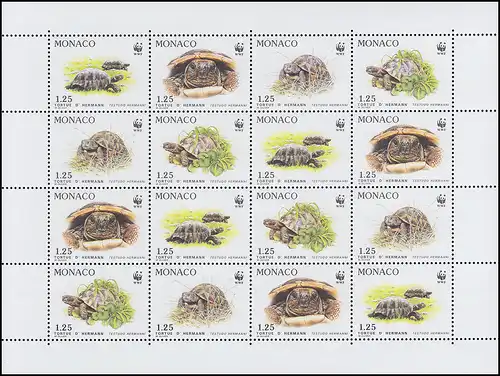 2046-2029 WWF Weltweiter Naturschutz Griechische Landschildkröte, Kleinbogen **