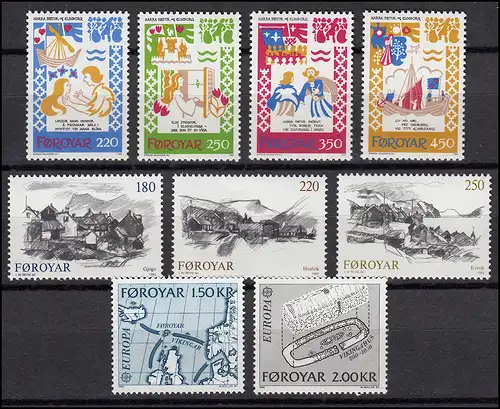 70-78 Danemark-Färöer millésime 1982 complet, ** frais de port