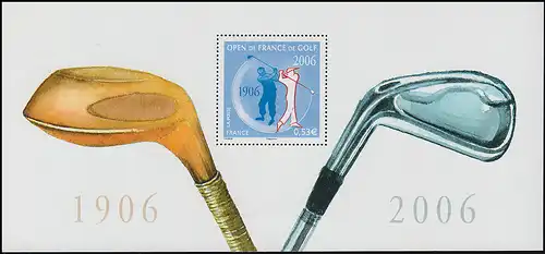 Bloc 63 Championnats de golf français ouverts Golfs ** - en carte pliante