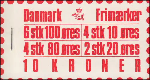 Dänemark Markenheftchen 10 Kr Freimarken 1976 Bikuben mit 649+622+556+328, **