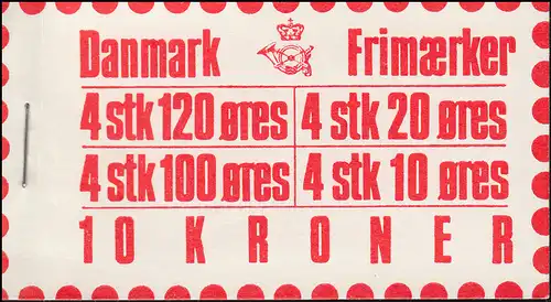 Dänemark Markenheftchen 10 Kr Freimarken 1977 No. 1 Staubsauger, **