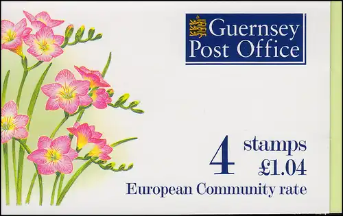 Guernsey Markenheftchen 0-15 Blumen - Freesie Pink Glow 1997 **