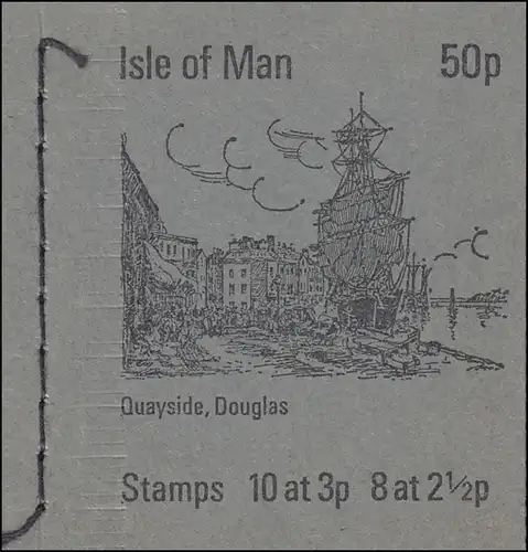 Île de Man Carnets 0-4, vues 50 Pence 1973, ** post-fraîchissement