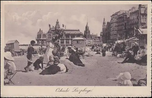 AK Ostende Am Strand als Feldpostkarte S.B. 2. Marine-Infanterie-Regiment 4.2.17