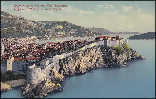 Feldpost Kriegsmarine-O SMS Ferdinand 21.11.14, AK Dubrovnik/Ragusa Fort Lorenzo